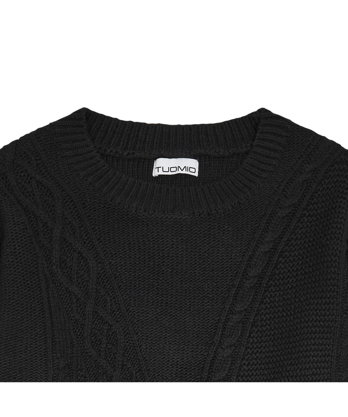 뚜오미오(TUOMIO) MIXED CABLE WOOL KNIT [BLACK]