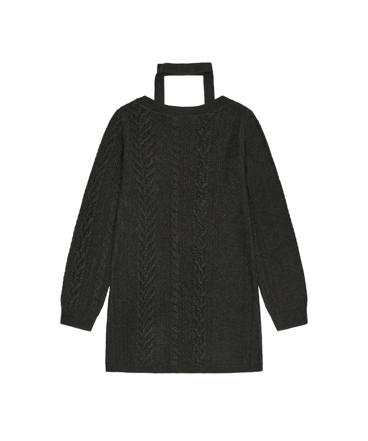 뚜오미오(TUOMIO) HEART CABLE WOOL DRESS & SCARF [BROWN]