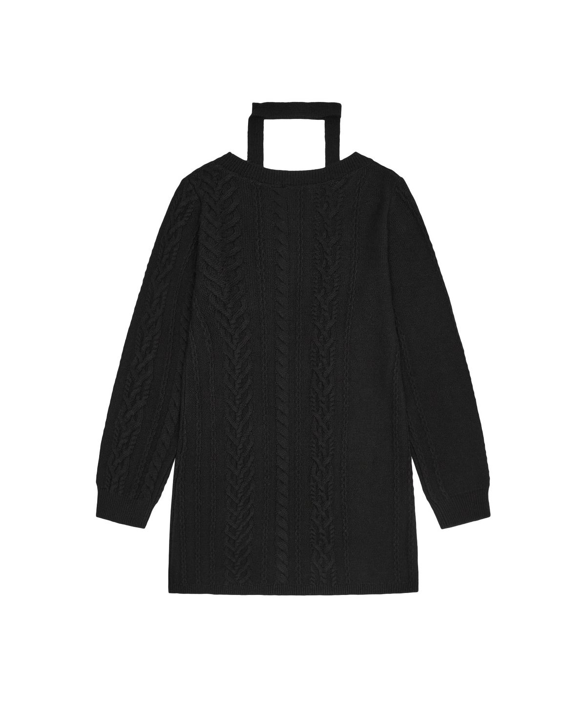 뚜오미오(TUOMIO) HEART CABLE WOOL DRESS & SCARF [BLACK]