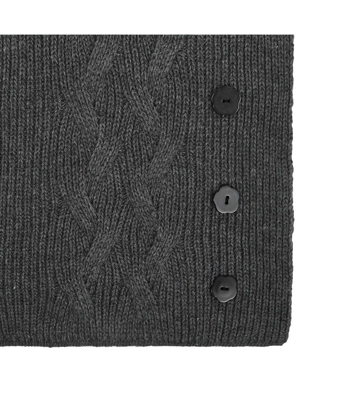 뚜오미오(TUOMIO) BUTTON WOOL KNIT MUFFLER [CHARCOAL]