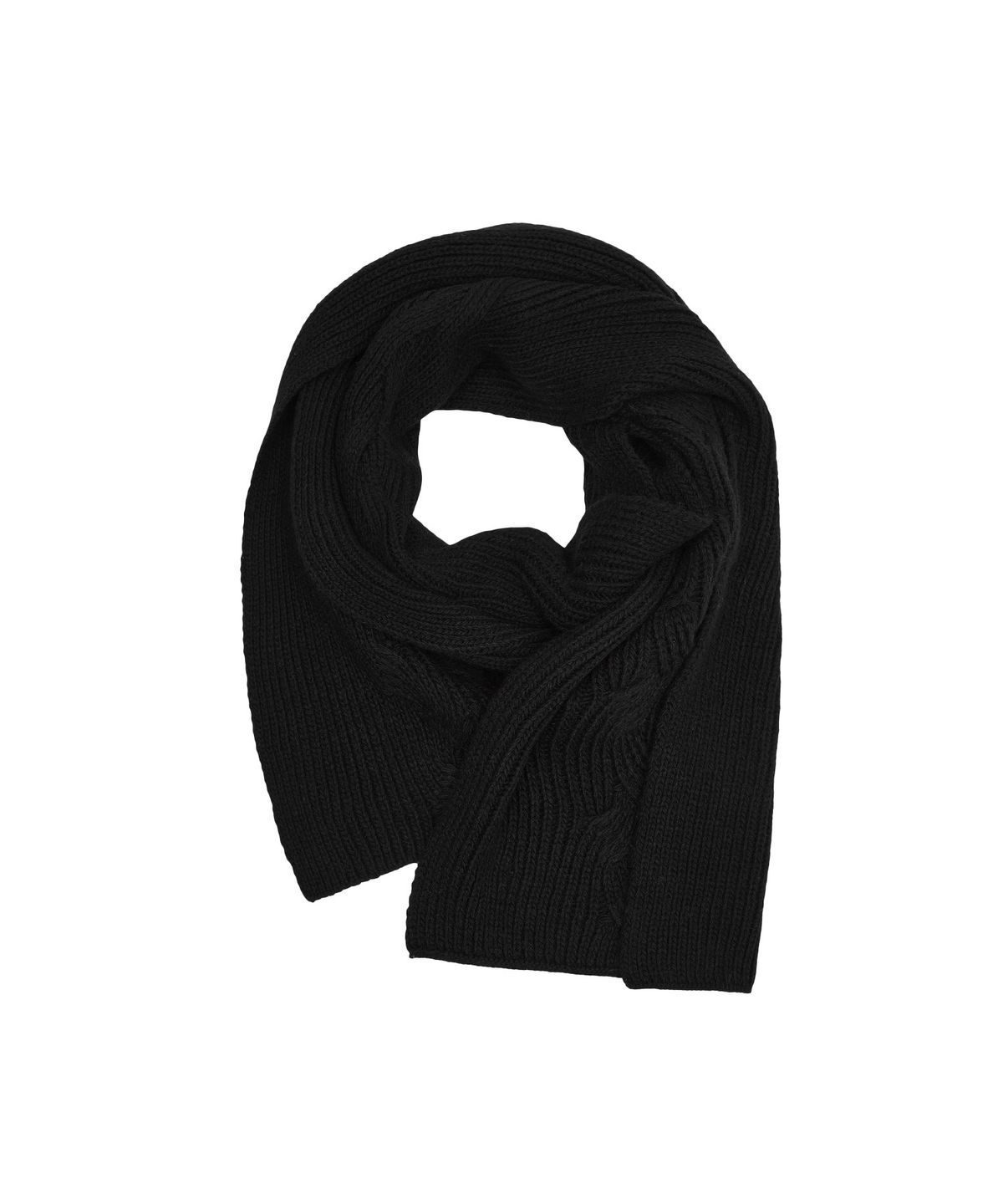 뚜오미오(TUOMIO) BUTTON WOOL KNIT MUFFLER [BLACK]