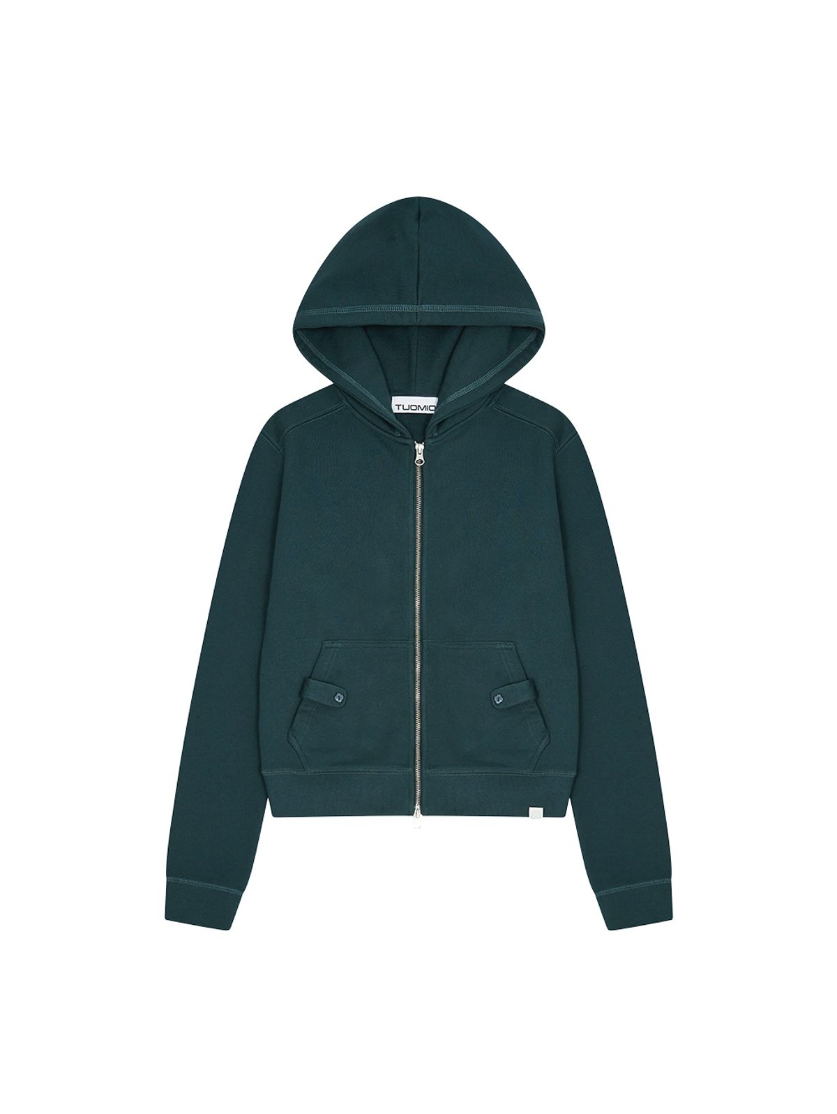 뚜오미오(TUOMIO) SLIM FIT STITCH HOODED ZIP-UP [TEAL]