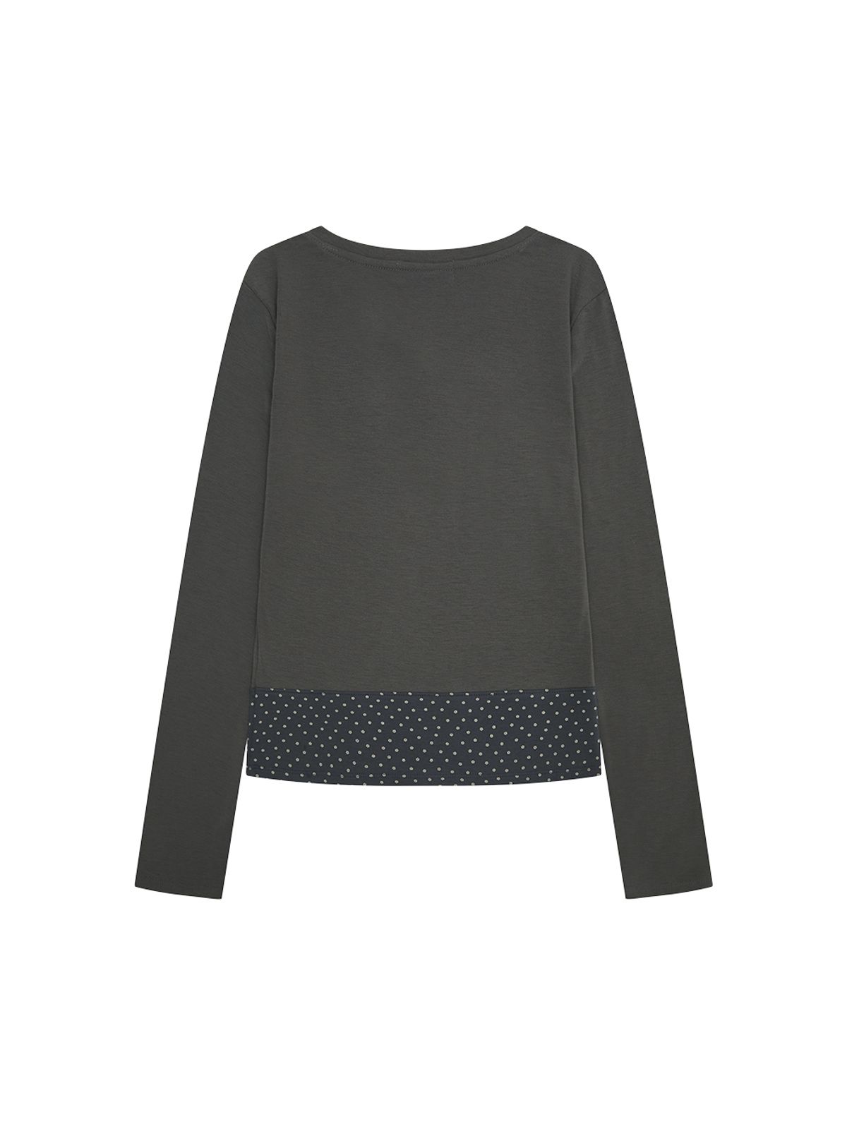 뚜오미오(TUOMIO) FLORAL BRUSHED LONG SLEEVE [CHARCOAL]
