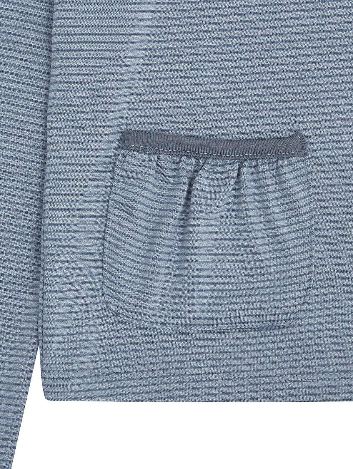 뚜오미오(TUOMIO) STRIPE BUTTON POCKET LONG SLEEVE [DUSTY BLUE]