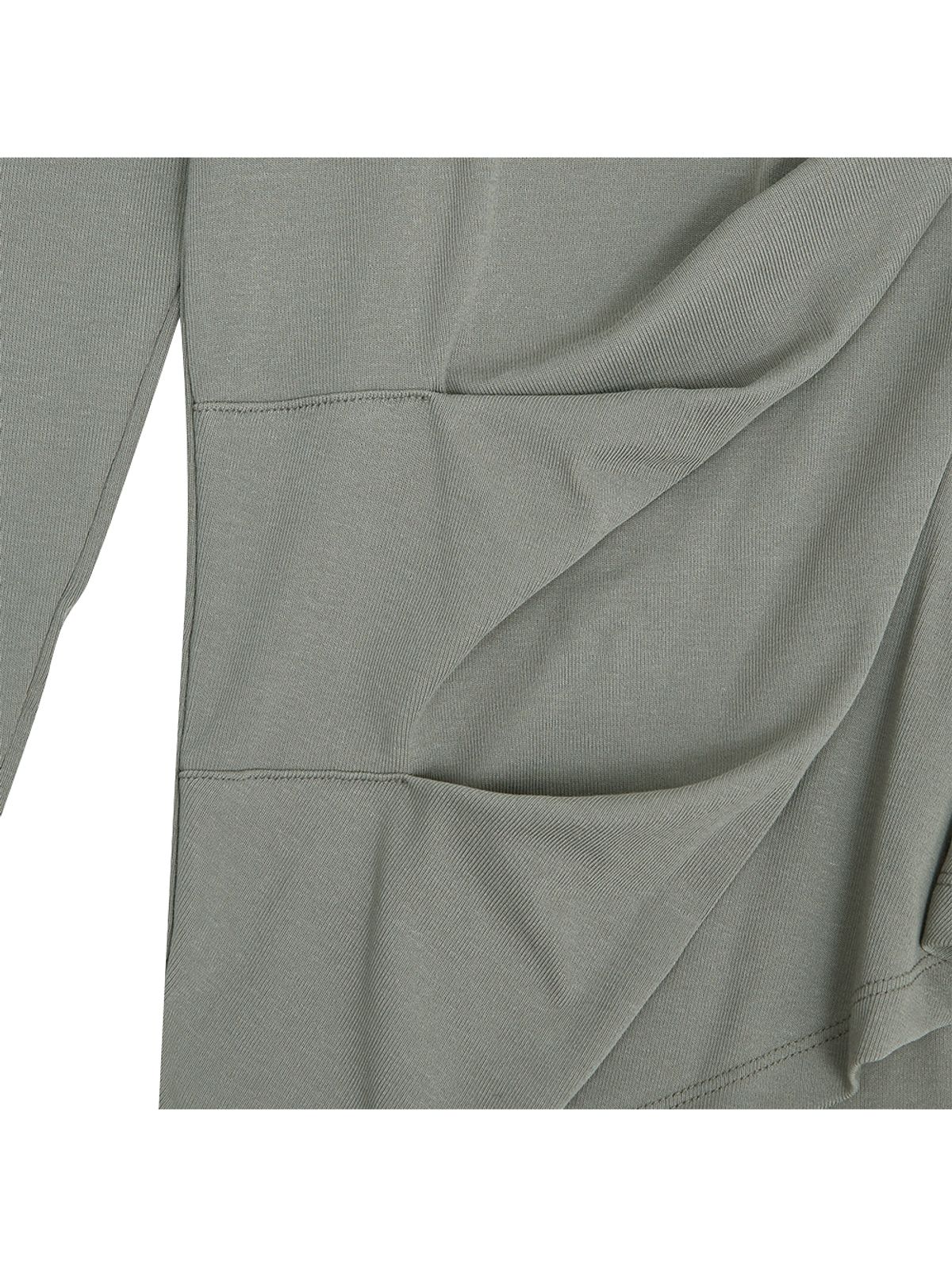 뚜오미오(TUOMIO) DRAPED HOODED LONG SLEEVE [GREY]