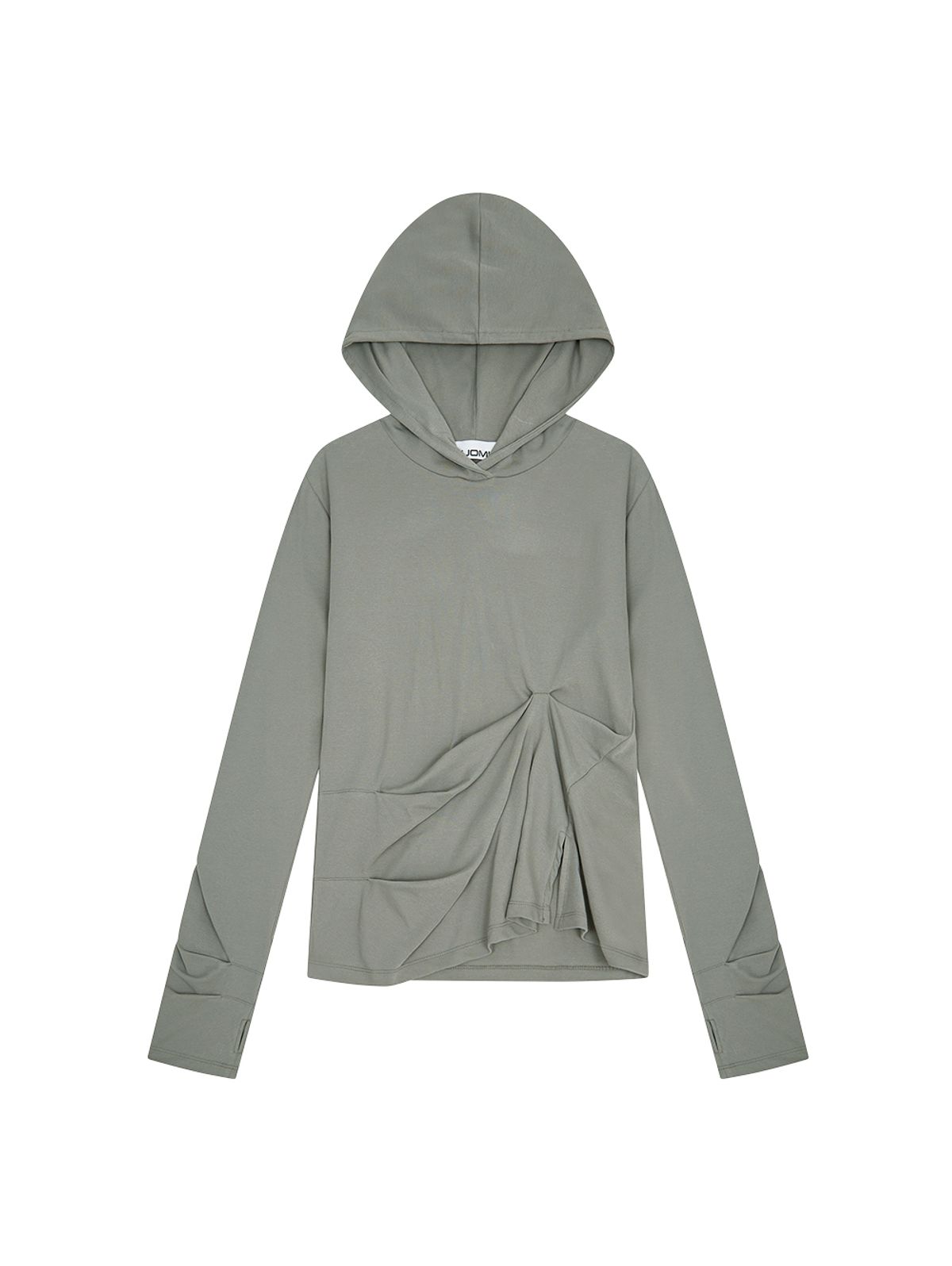 뚜오미오(TUOMIO) DRAPED HOODED LONG SLEEVE [GREY]
