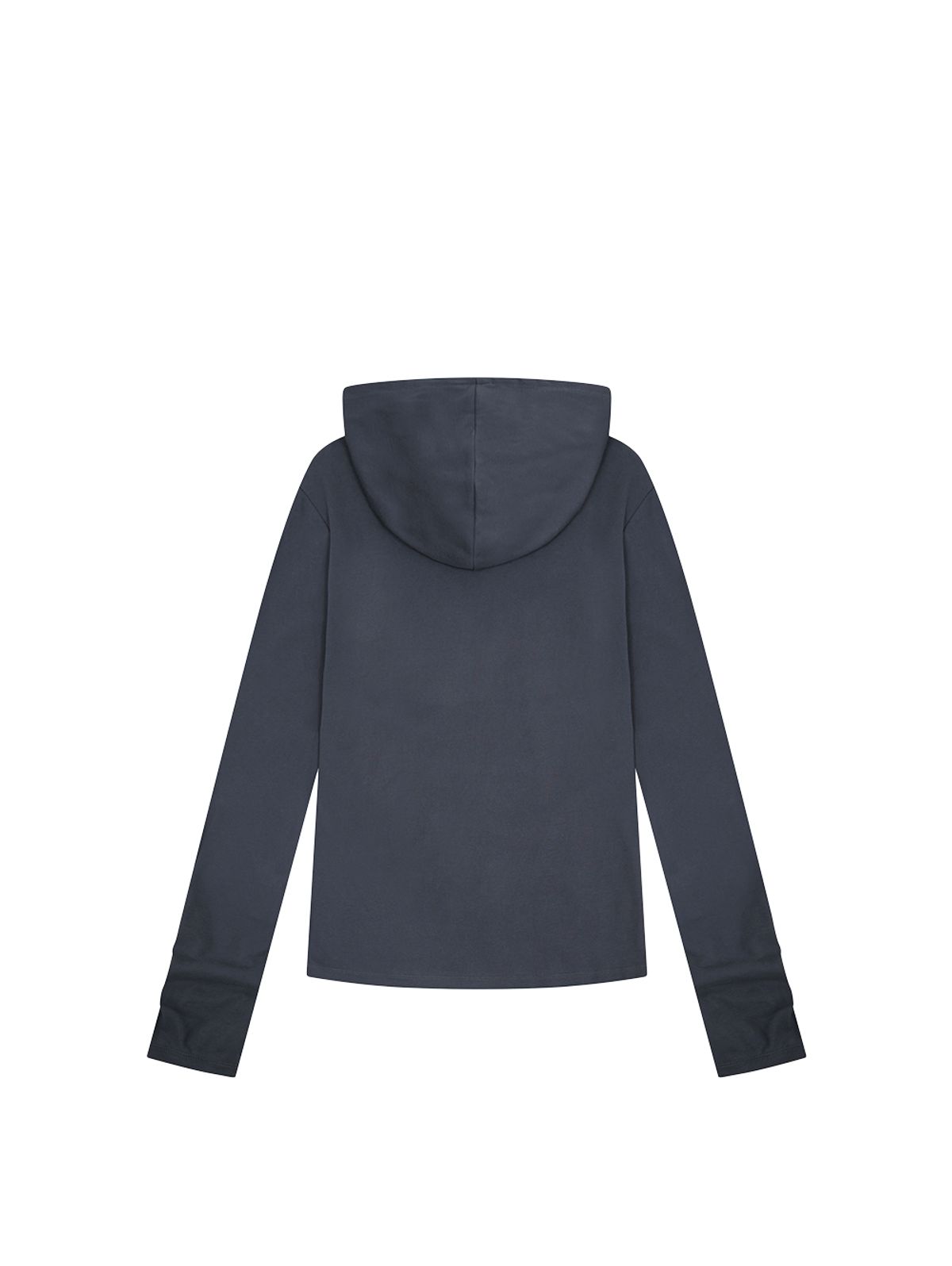 뚜오미오(TUOMIO) DRAPED HOODED LONG SLEEVE [VINTAGE BLUE]