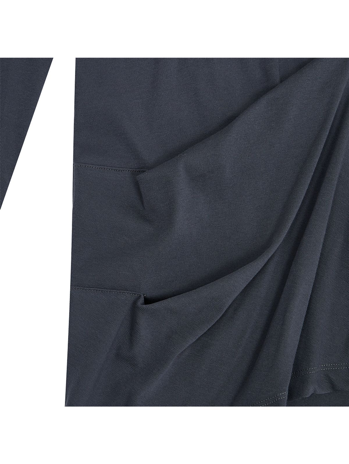 뚜오미오(TUOMIO) DRAPED HOODED LONG SLEEVE [VINTAGE BLUE]