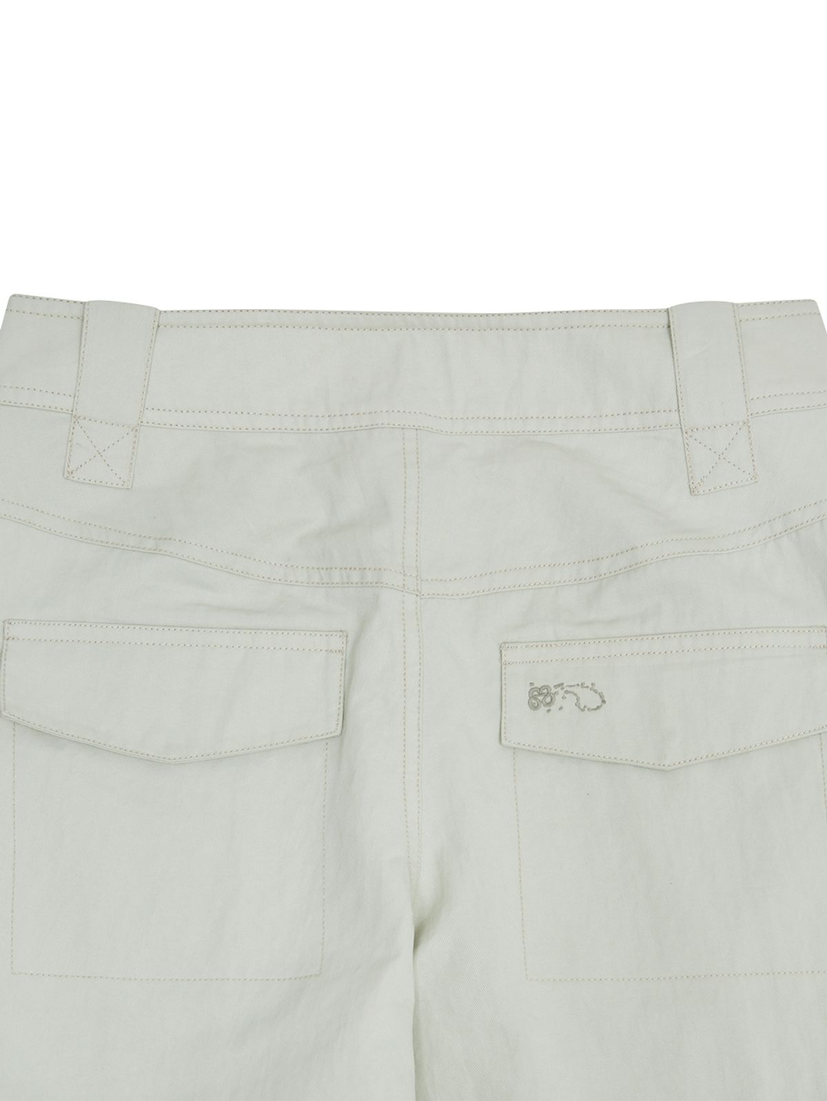 뚜오미오(TUOMIO) CONTRAST STITCH POCKET PANTS [ASH BEIGE]