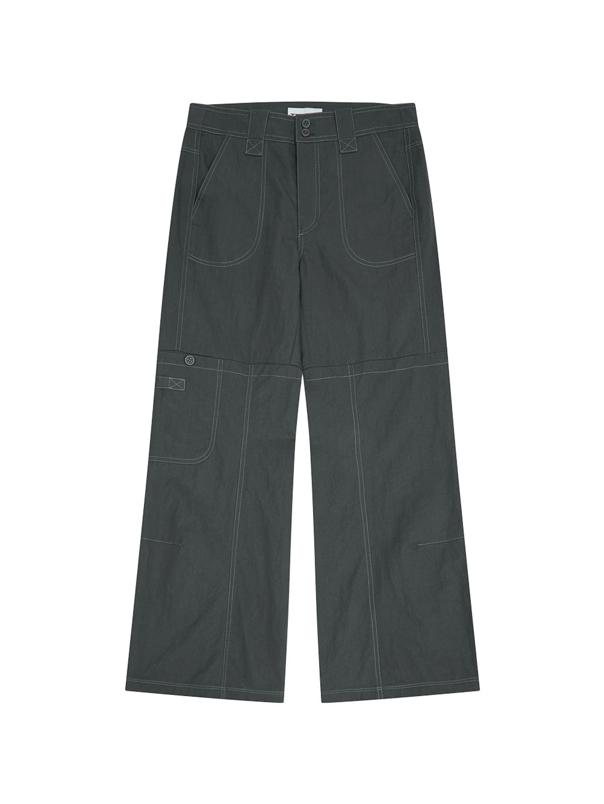 뚜오미오(TUOMIO) CONTRAST STITCH POCKET PANTS [CHARCOAL]