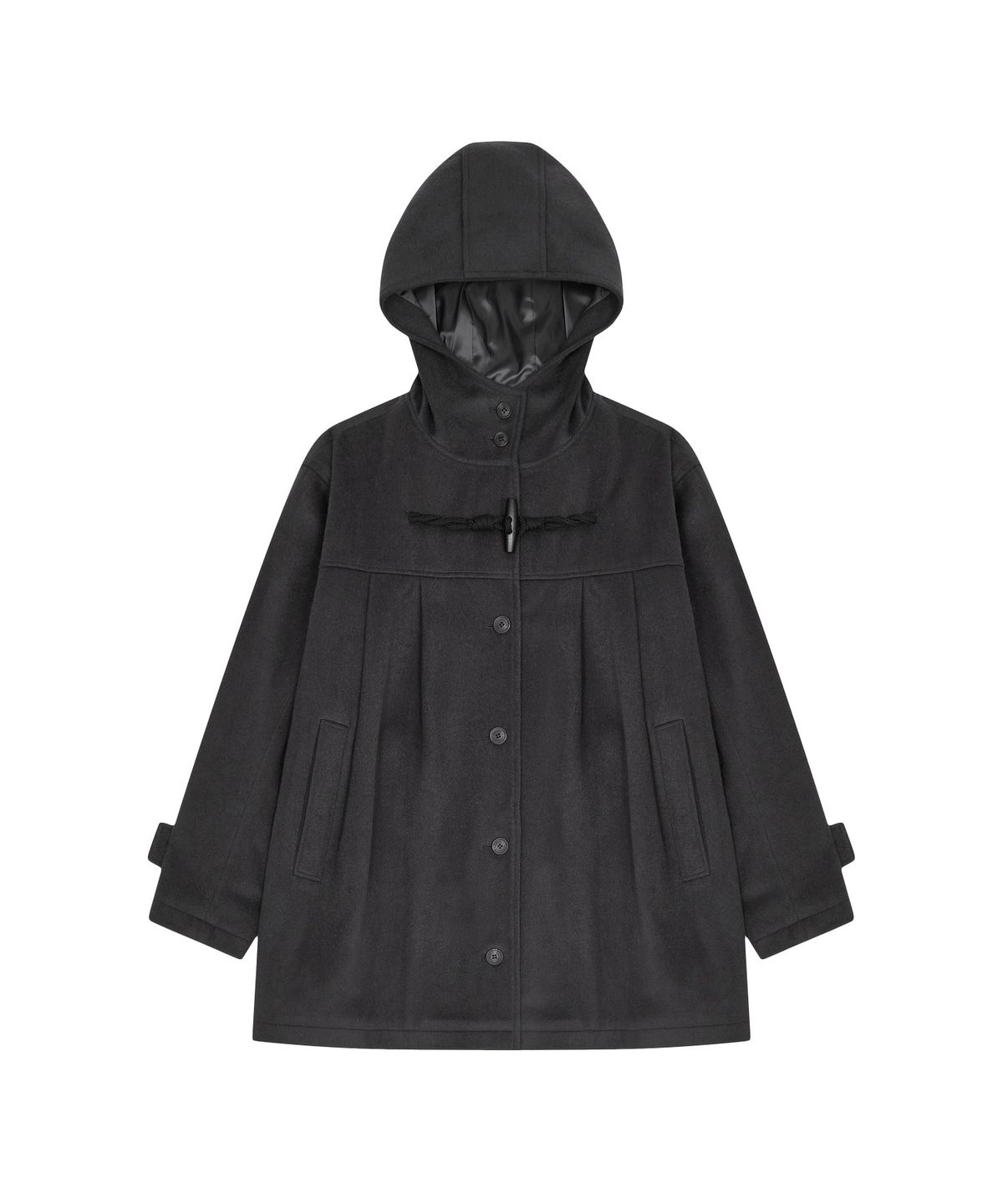 뚜오미오(TUOMIO) PLEATED TOGGLE WOOL COAT [CHARCOAL]