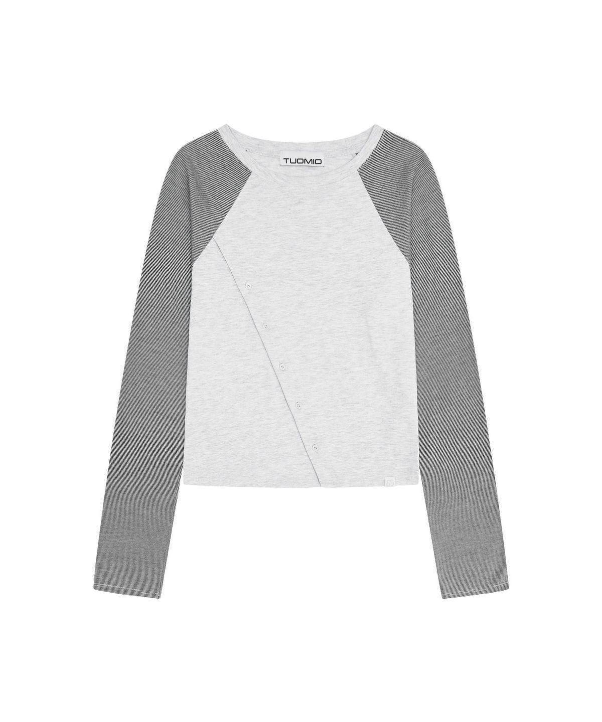 뚜오미오(TUOMIO) STRIPE BUTTON LONG SLEEVE [WHITE]