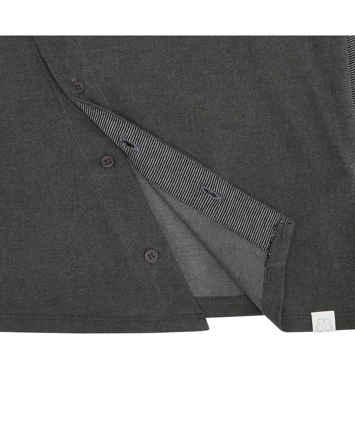 뚜오미오(TUOMIO) STRIPE BUTTON LONG SLEEVE [CHARCOAL]
