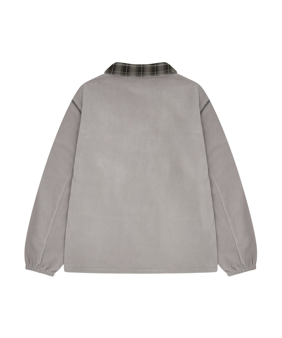 뚜오미오(TUOMIO) CHECK TRIM FLEECE PULLOVER [GREY]