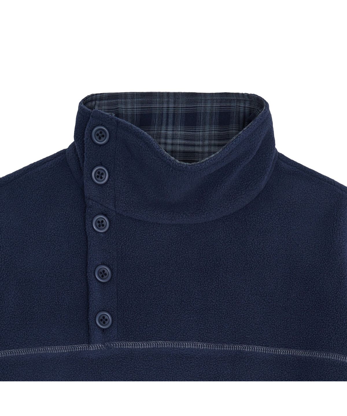 뚜오미오(TUOMIO) CHECK TRIM FLEECE PULLOVER [NAVY]