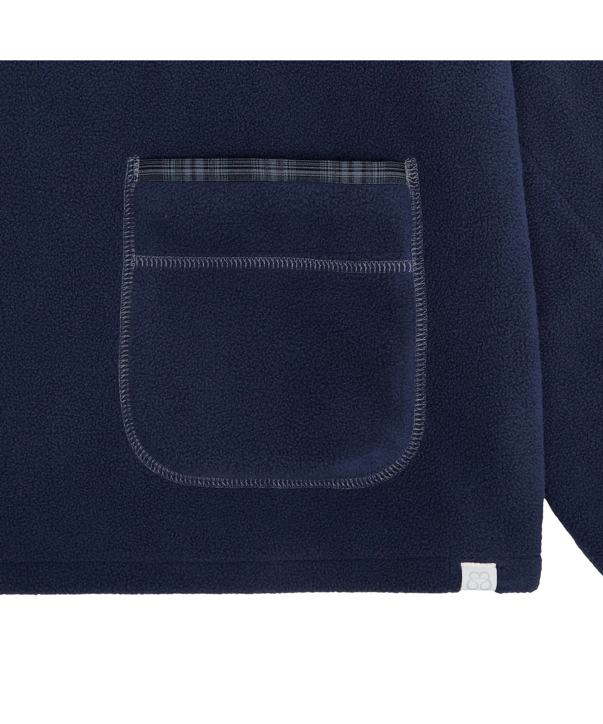 뚜오미오(TUOMIO) CHECK TRIM FLEECE PULLOVER [NAVY]