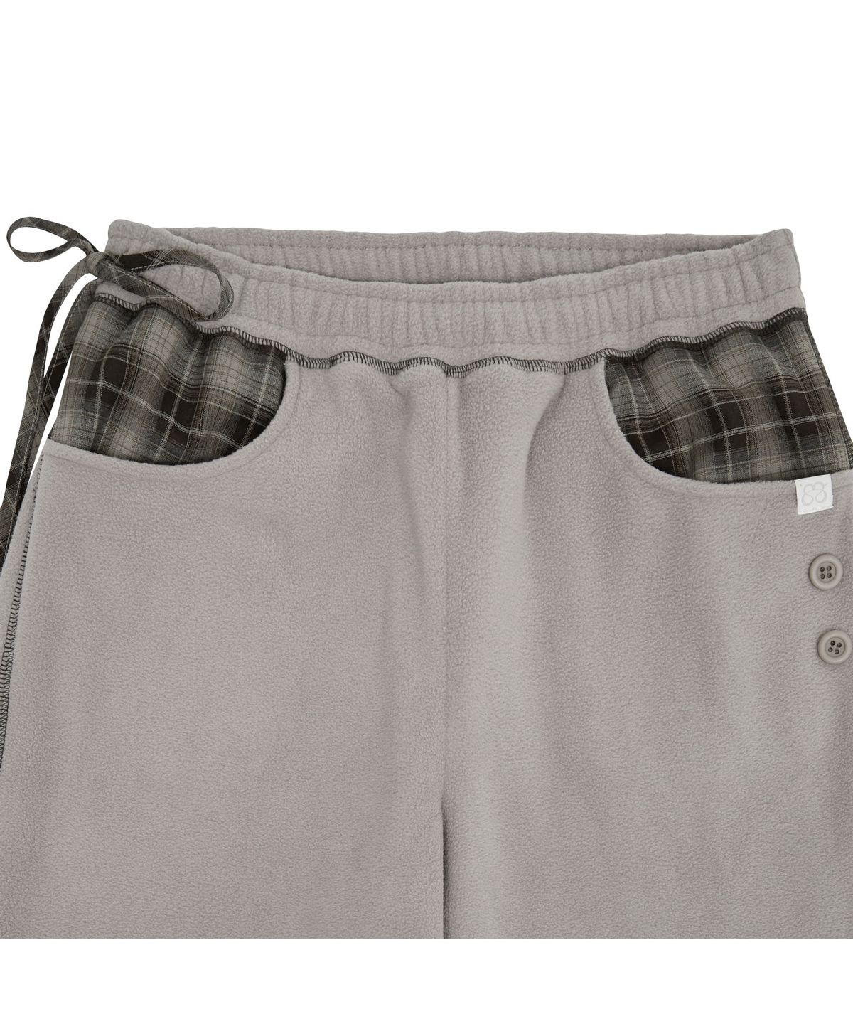 뚜오미오(TUOMIO) CHECK TRIM FLEECE PANTS [GREY]