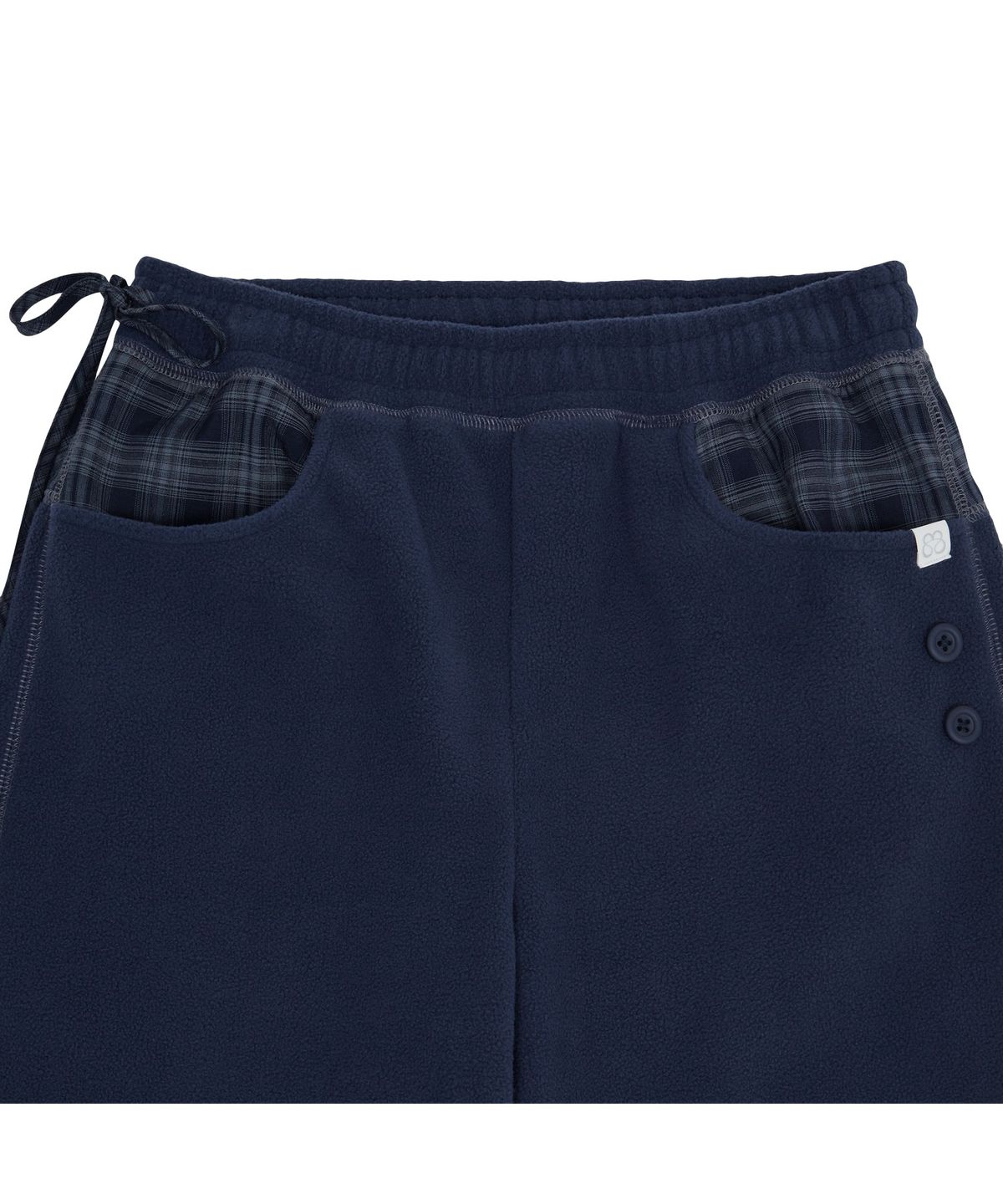뚜오미오(TUOMIO) CHECK TRIM FLEECE PANTS [NAVY]