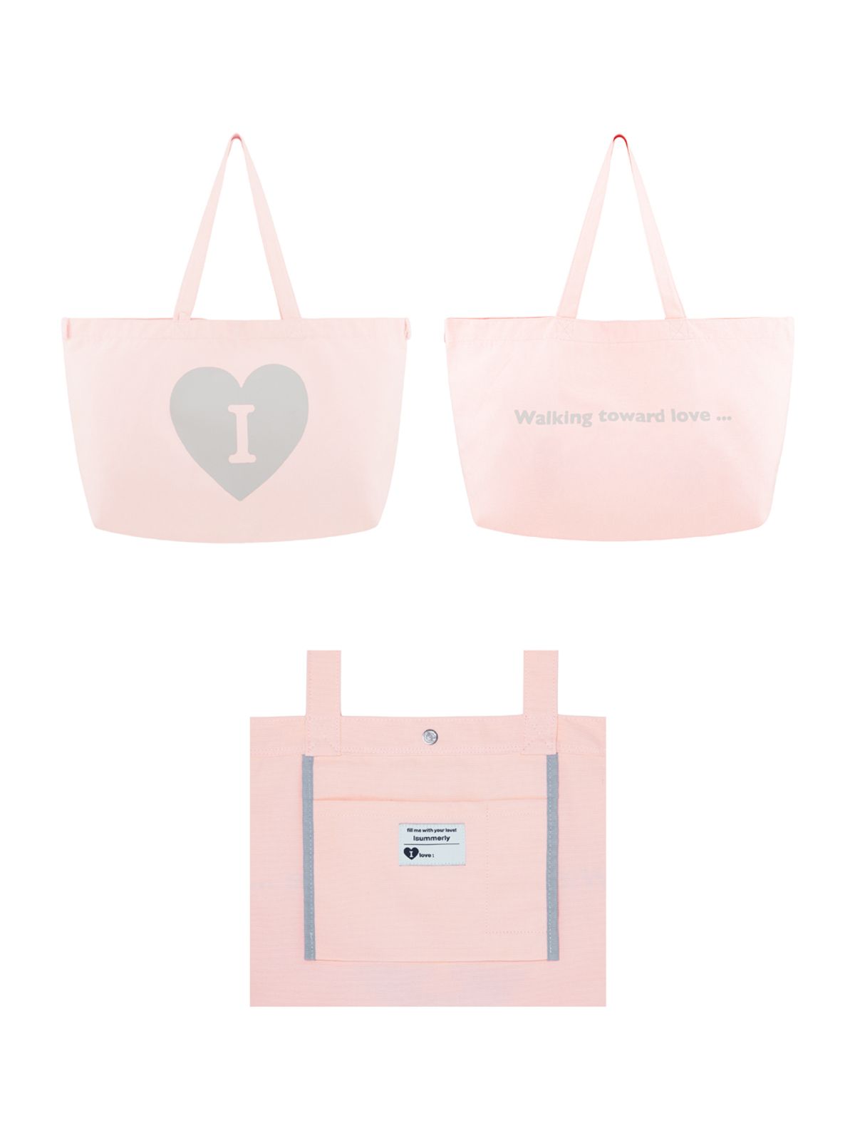 아이썸머리(ISUMMERLY) Heart Logo bag big ver. - Pink (하트 로고백 핑크)
