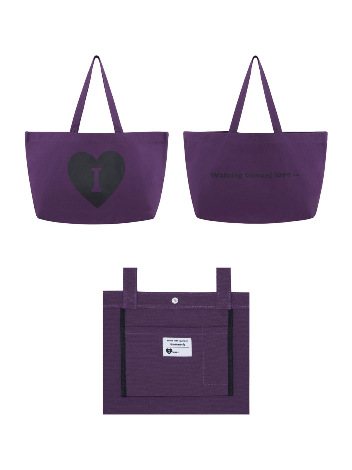 아이썸머리(ISUMMERLY) Heart Logo bag big ver. - Purple (하트 로고백 보라)