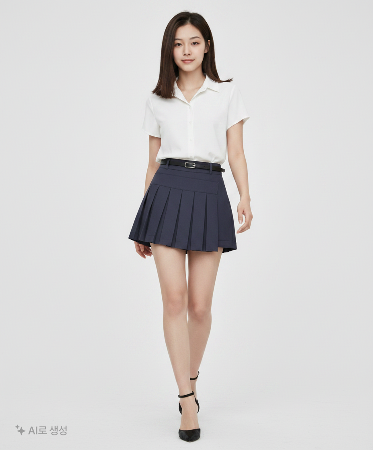 가브리엘리(GABRIELLEE) 18SS PLEATED MINI-SKORT - NAVY S
