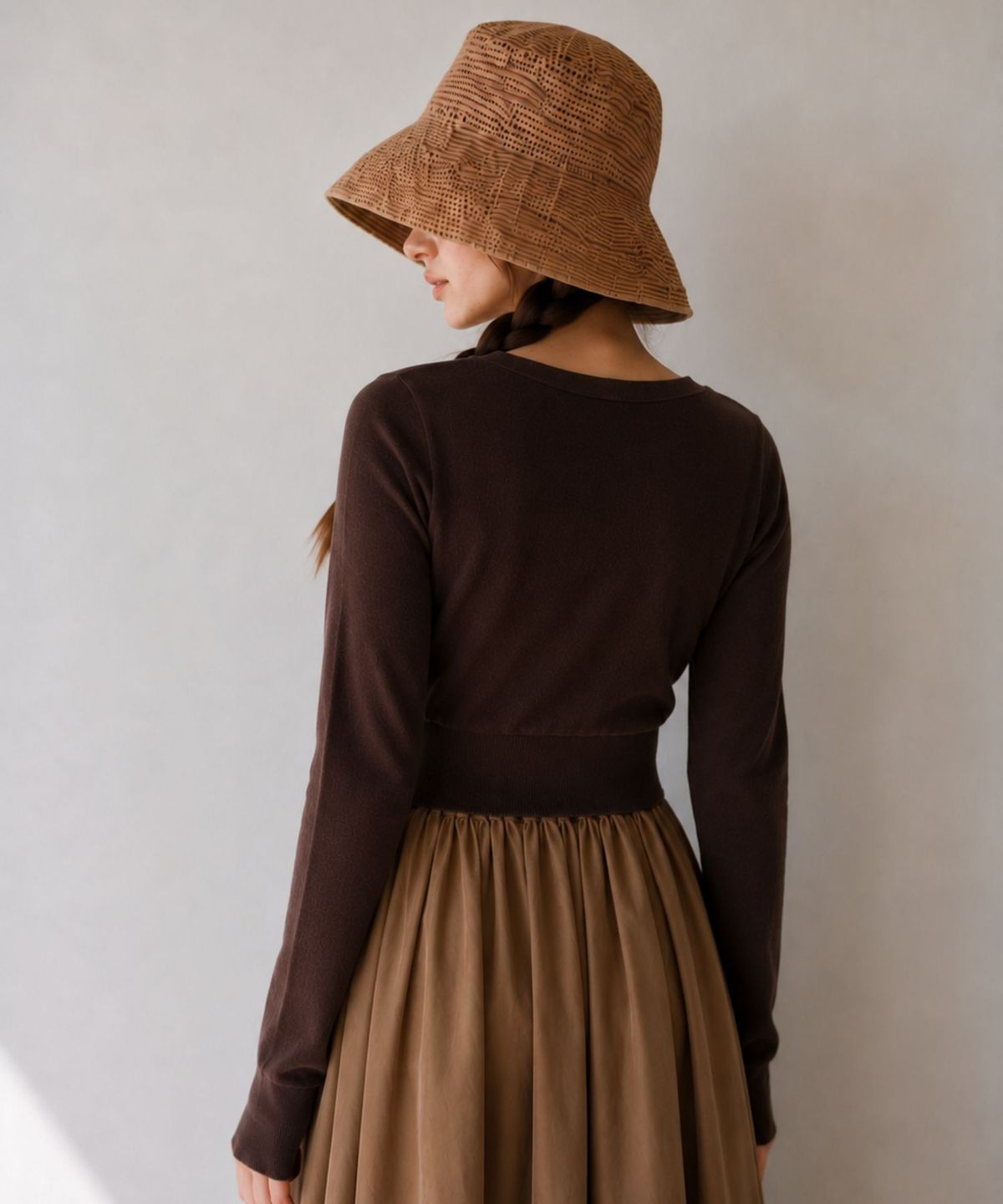 블랙크러쉬(BLACRUSH) Heart-Clover Crop Cardigan / 브라운