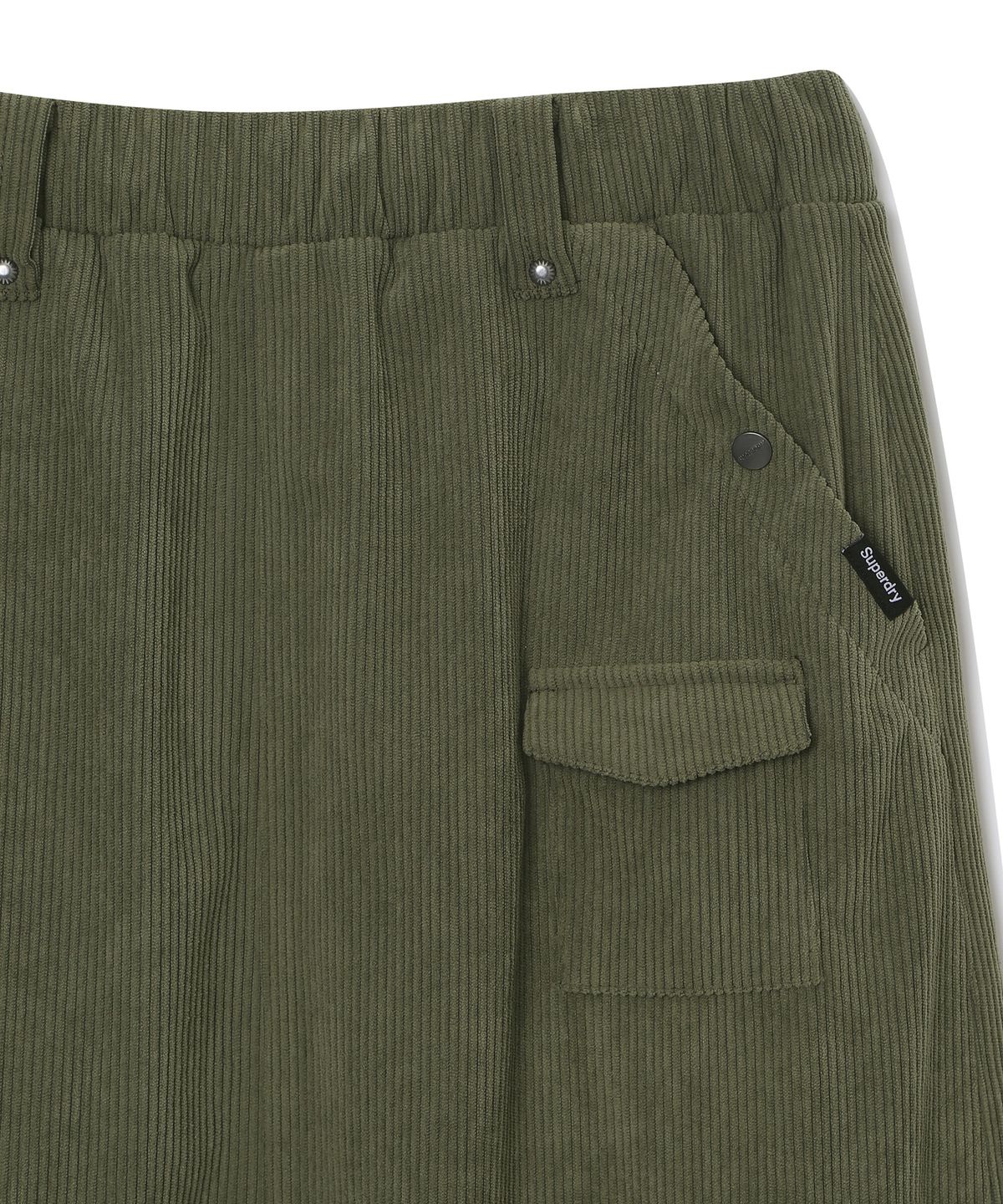 슈퍼드라이(SUPERDRY) 우먼스 코듀로이 스커트 카키 SDFLIDQ01KHK