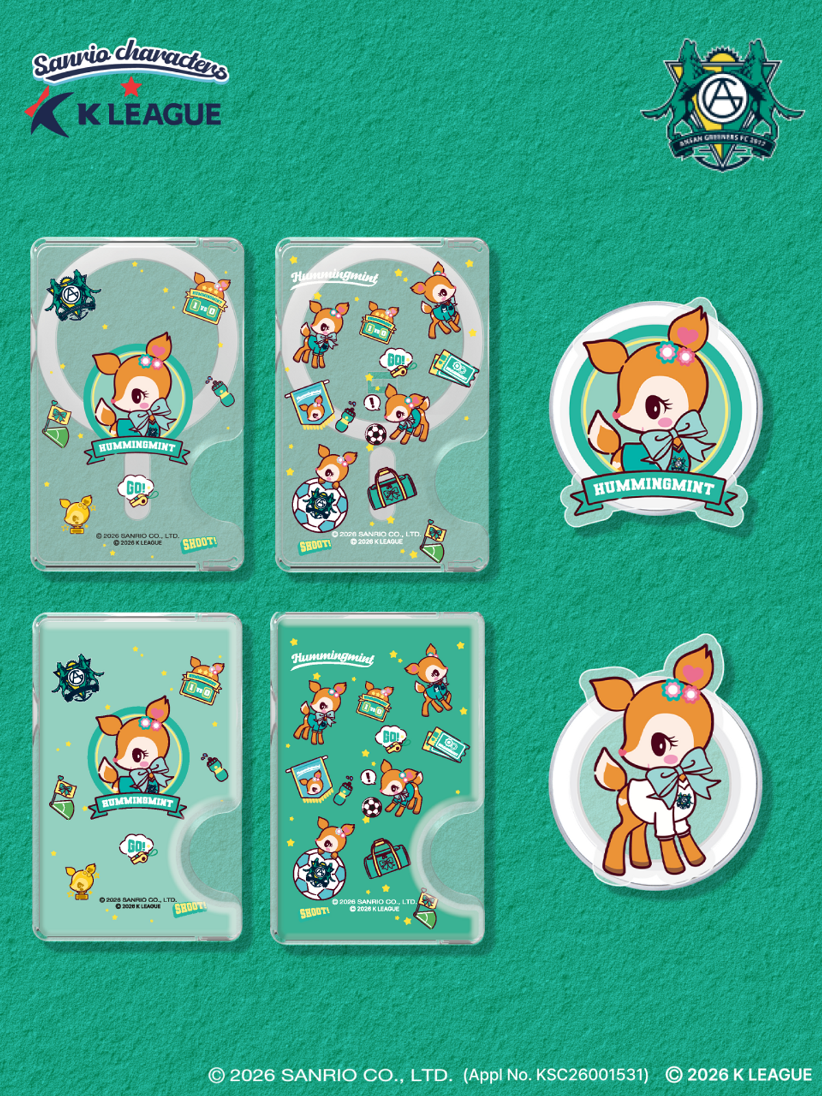 디자인스킨(DESIGNSKIN) [그래픽마켓] 마그넷 악세사리-K리그X산리오캐릭터즈-안산그리너스FC