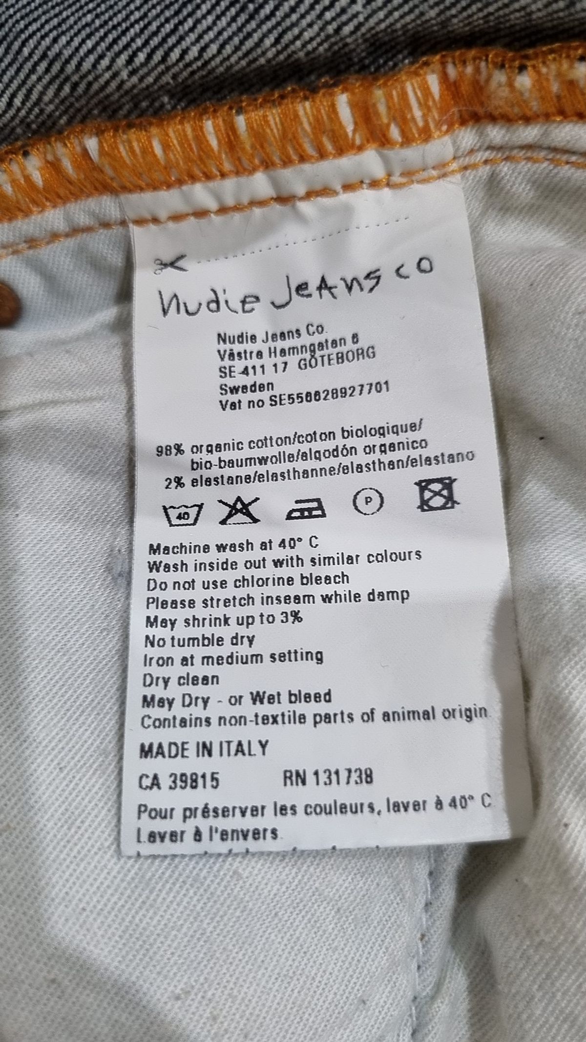 누디진(NUDIEJEANS) 청/데님 팬츠 W33L32