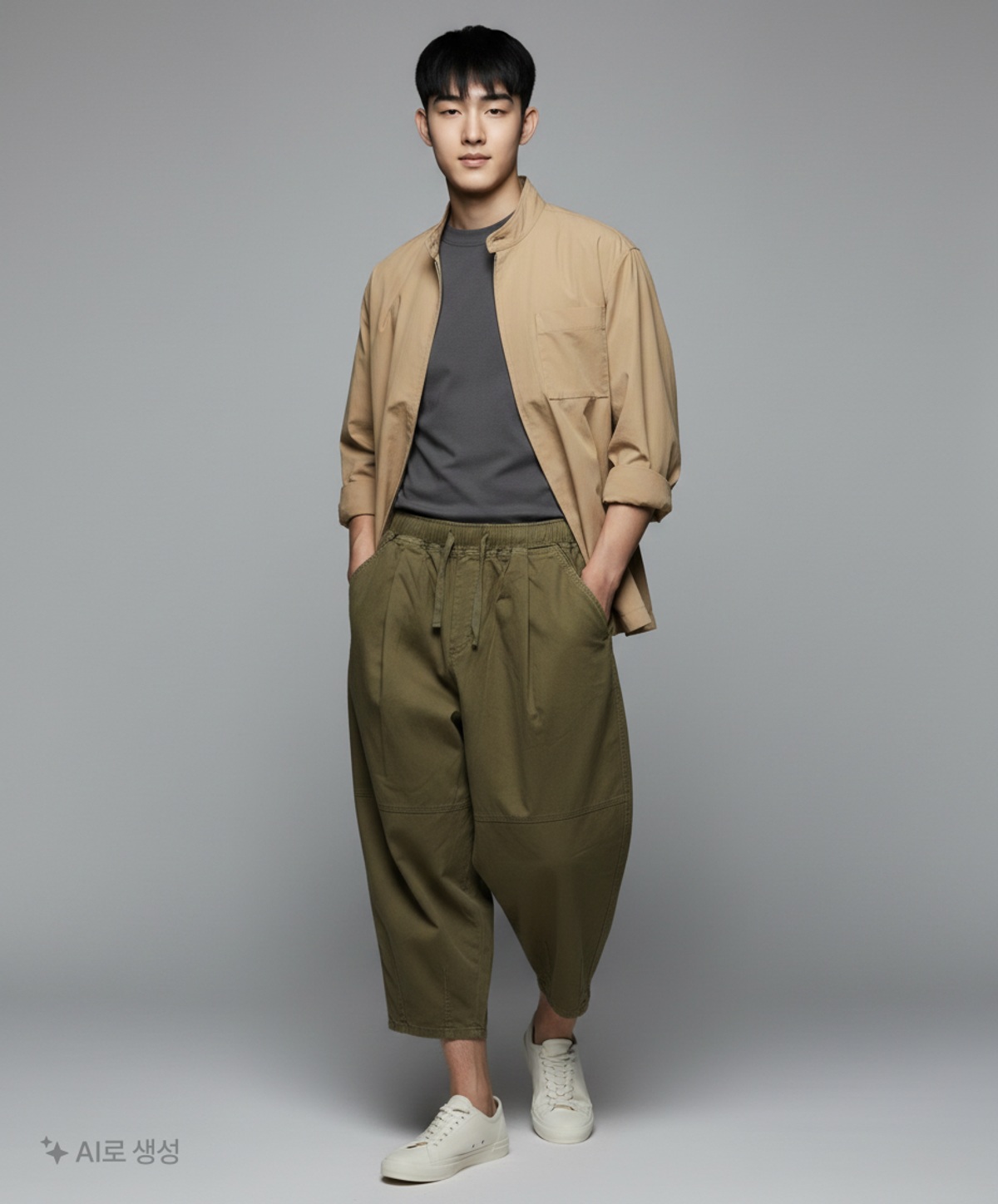 컬럼비아 유니버시티(COLUMBIA UNIVERSITY) NYC LABEL CP WIDE FIT BALLOON PANTS 다크카키 XL