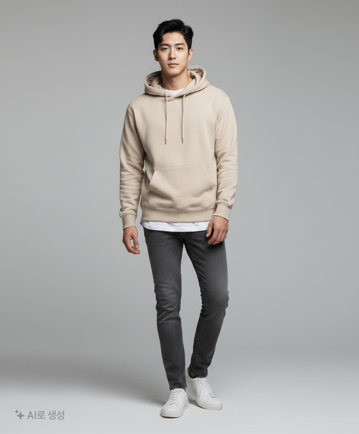 브롬톤 런던(BROMPTON LONDON) ORGANIC TERRY HOODIE - GRAY BEIGE (P241UHD406) S
