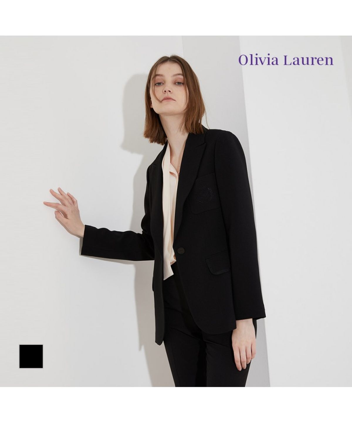 올리비아로렌(OLIVIALAUREN) 자수 포인트 원 버튼 자켓_VOCFU3S2326