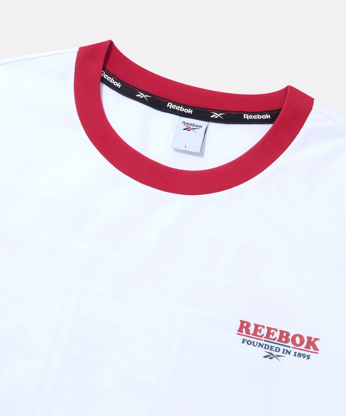 리복(REEBOK) 그래픽 링거 반팔티 - 화이트:레드