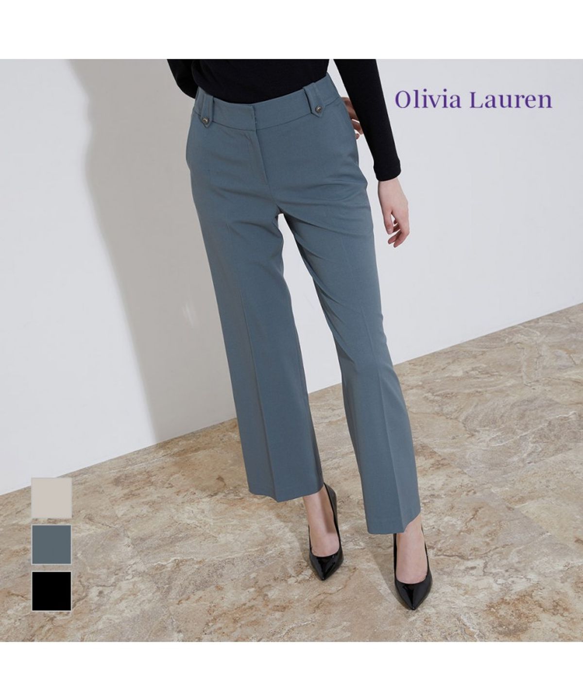 올리비아로렌(OLIVIALAUREN) 와이드 슬릿 팬츠_VOCDL3S1211