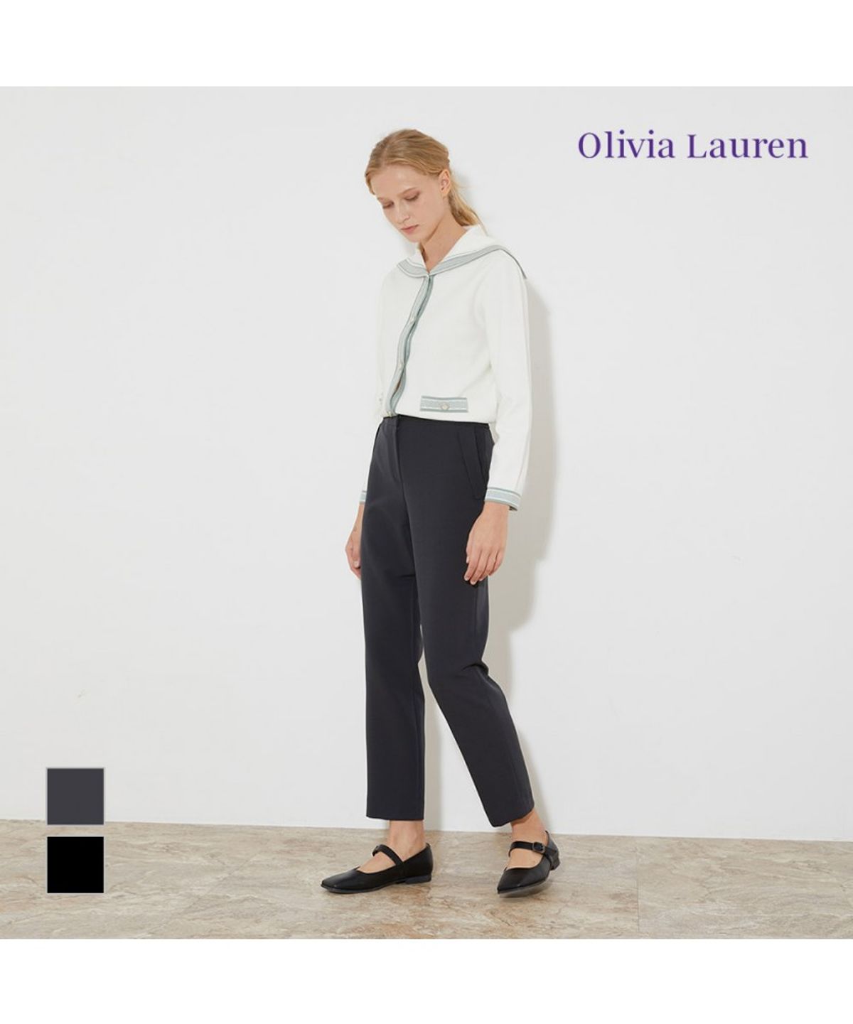 올리비아로렌(OLIVIALAUREN) 허리 밴딩 배기핏 팬츠_VOCDL3S1311