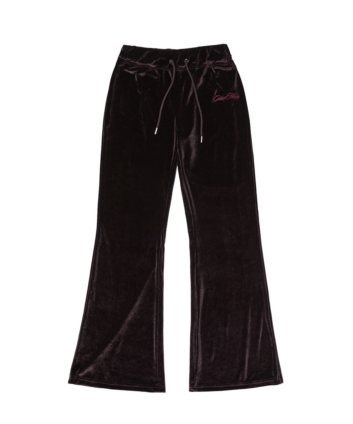 길라아카이브(GILAARCHIVE) [X hieta] SIDE EYELET SIGNATURE LOGO VELOUR SWEAT PANTS_BROWN