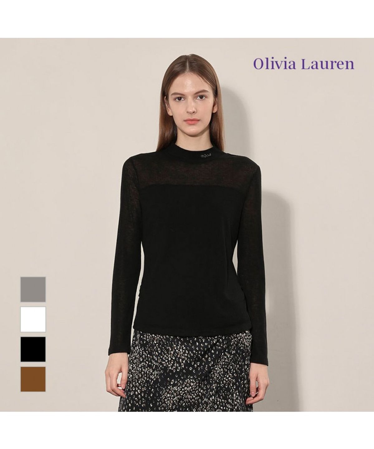 올리비아로렌(OLIVIALAUREN) 골지 칠부 티셔츠_VOBAL4X8191