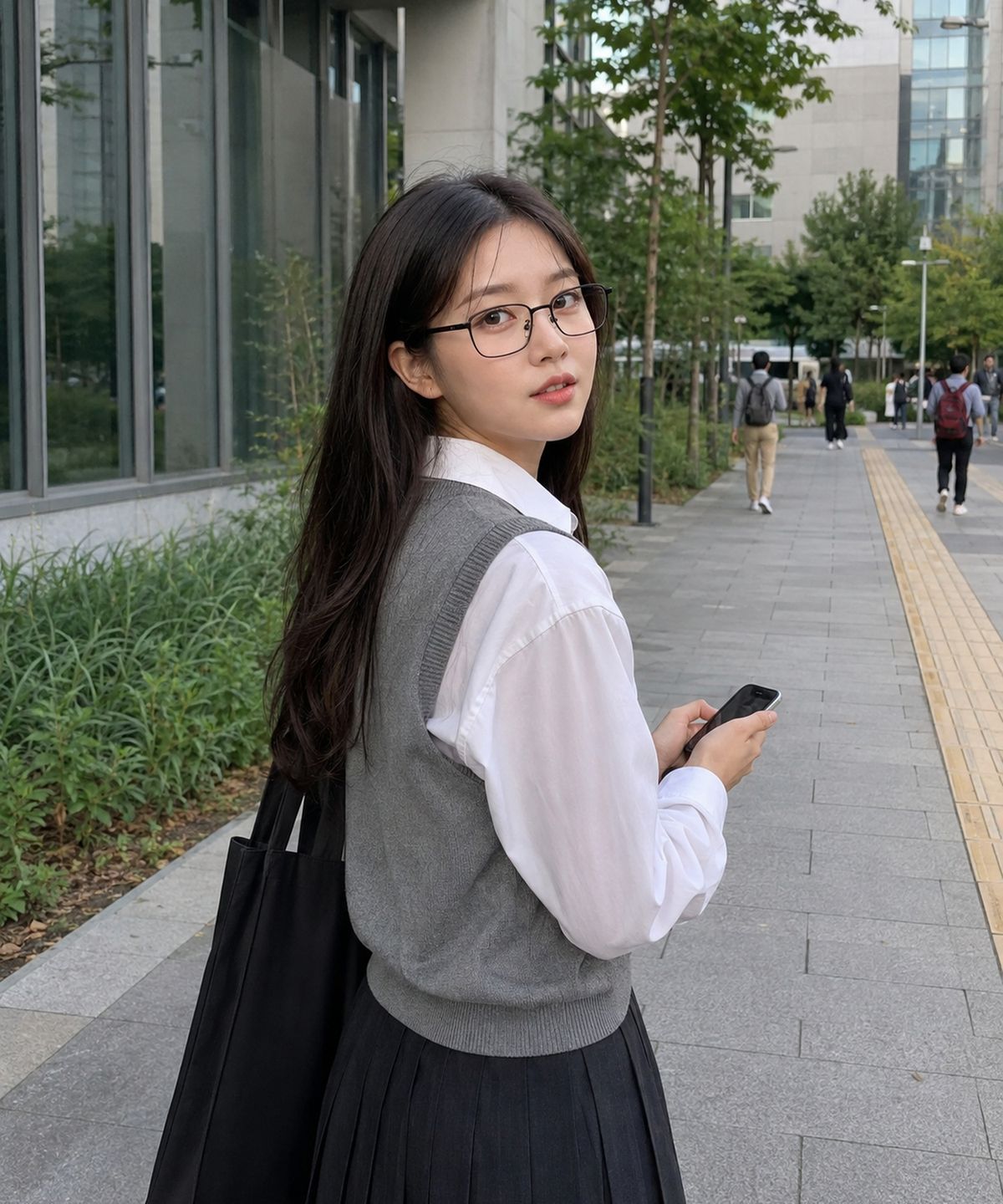 콜릿(KOLEAT) 메탈 긱시크 사각라운드 남녀공용 데일리 패션안경테 [MTSB]