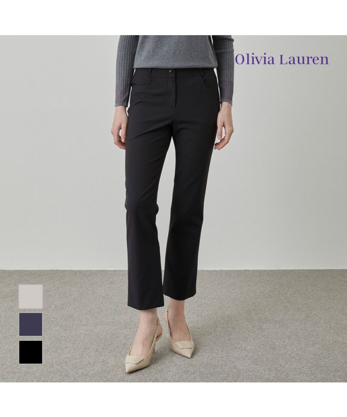 올리비아로렌(OLIVIALAUREN) 스트레치 부츠컷 팬츠_VOBDL5X1421