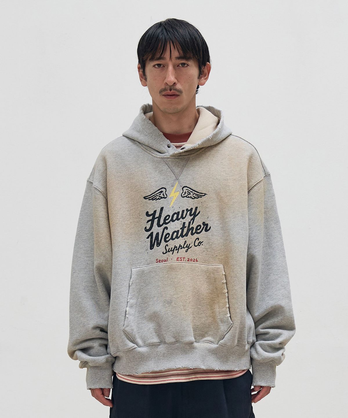 헤비웨더(HEAVY WEATHER) 스냅 풀오버 후디 2color