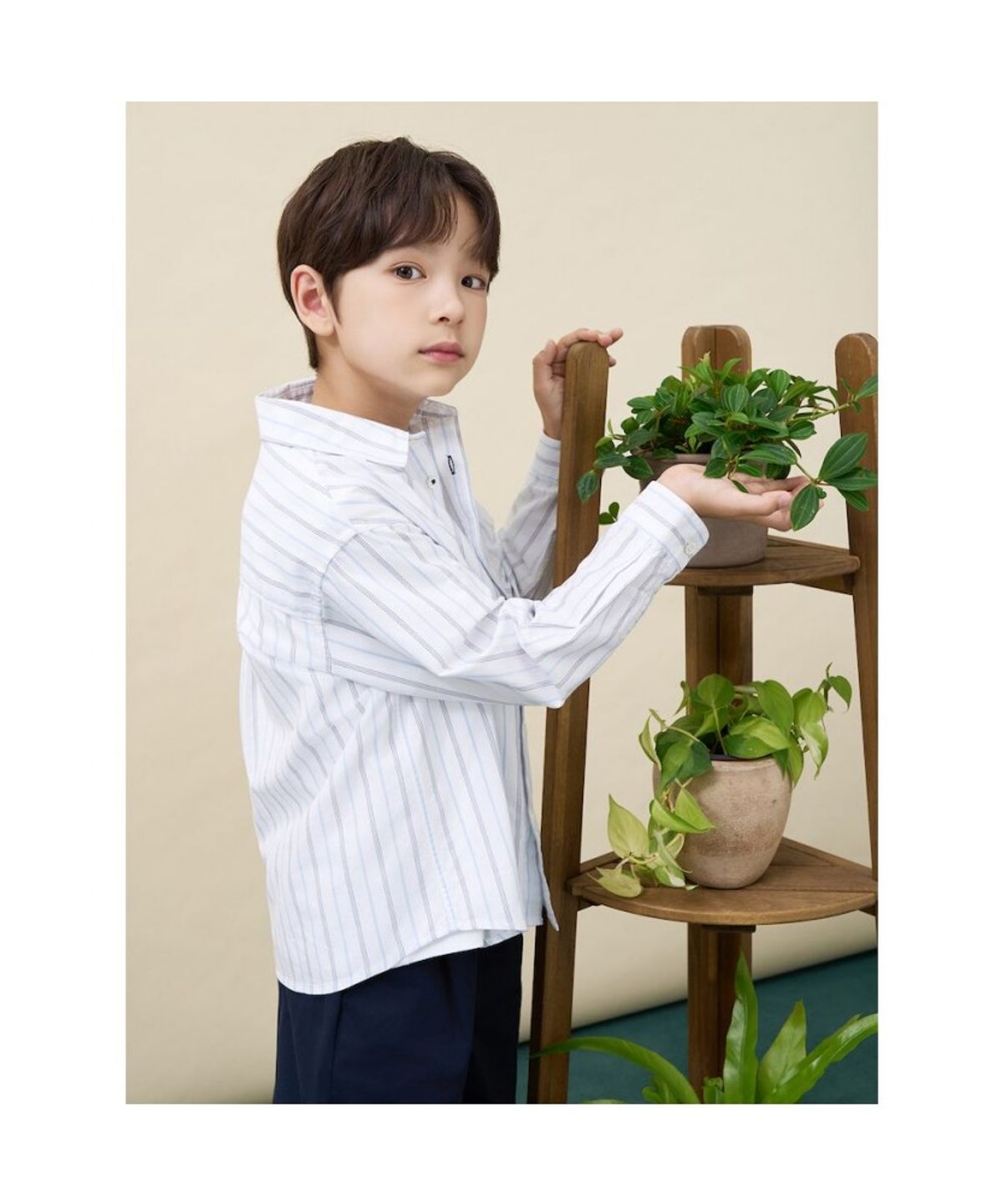 빈폴 키즈(BEANPOLE KIDS) 클래식 멀티 스트라이프 셔츠  화이트 (BI6864U031)