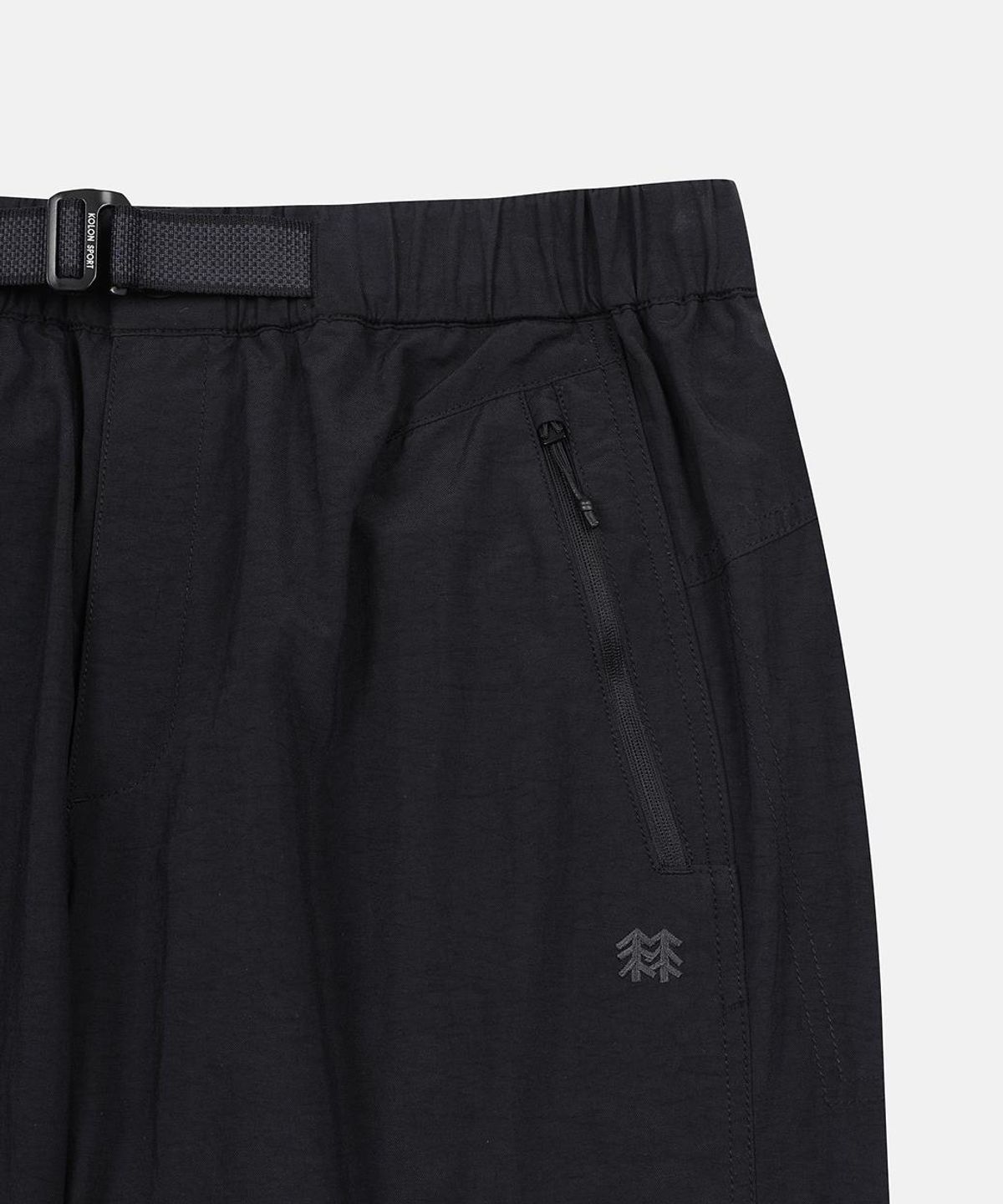 코오롱스포츠(KOLON SPORT) 남성 타슬란 와이드핏 퍼커링 팬츠 (SET-UP) JWPNA26121BLK