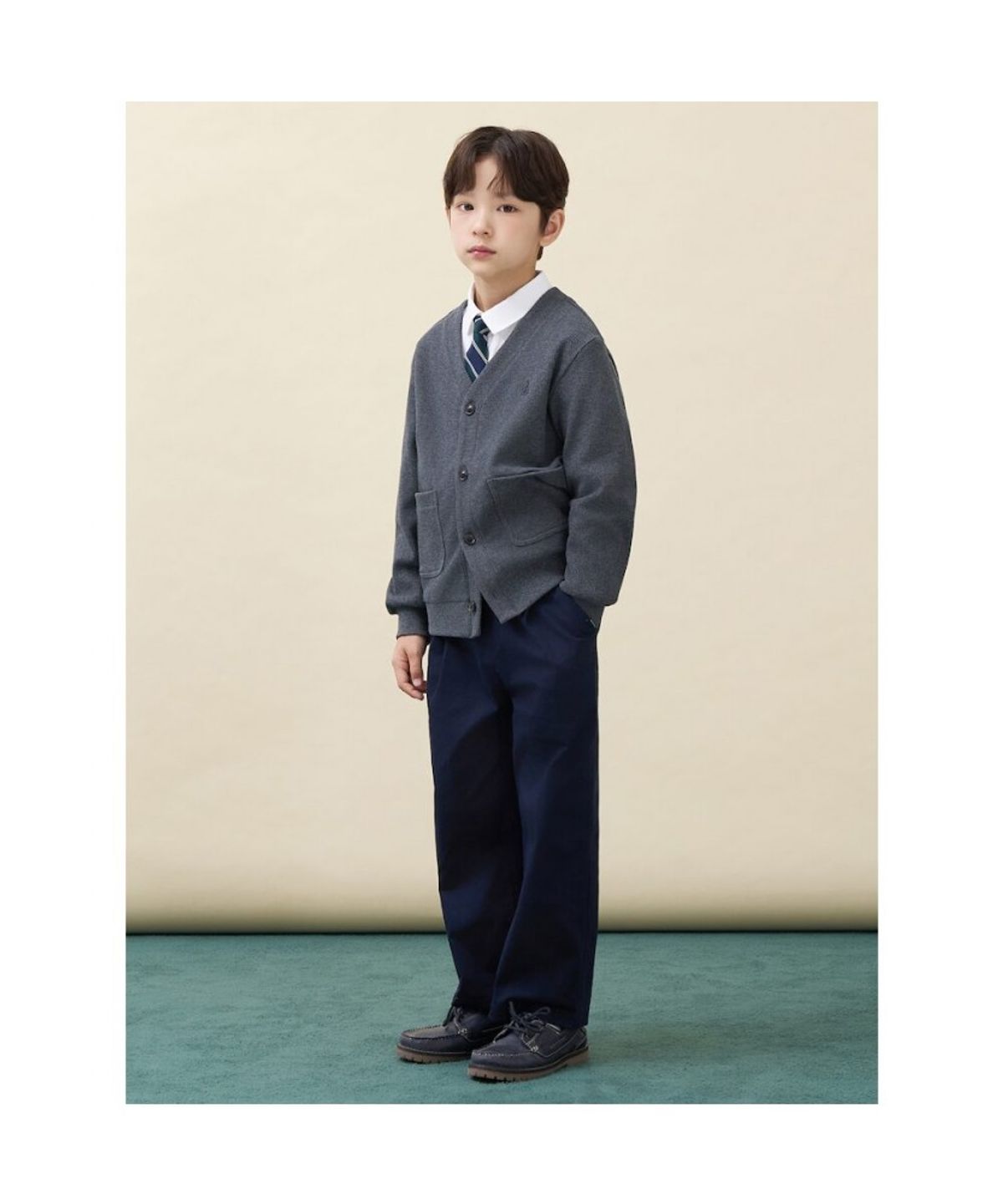 빈폴 키즈(BEANPOLE KIDS) [Essential] 원턱 치노 팬츠  네이비 (BI6821UE1R)