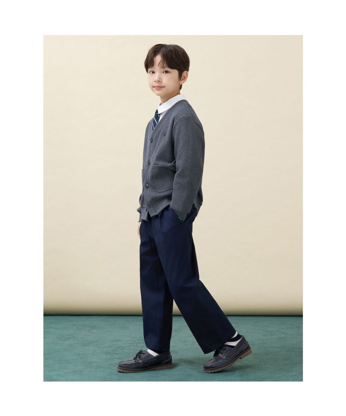 빈폴 키즈(BEANPOLE KIDS) [Essential] 원턱 치노 팬츠  네이비 (BI6821UE1R)