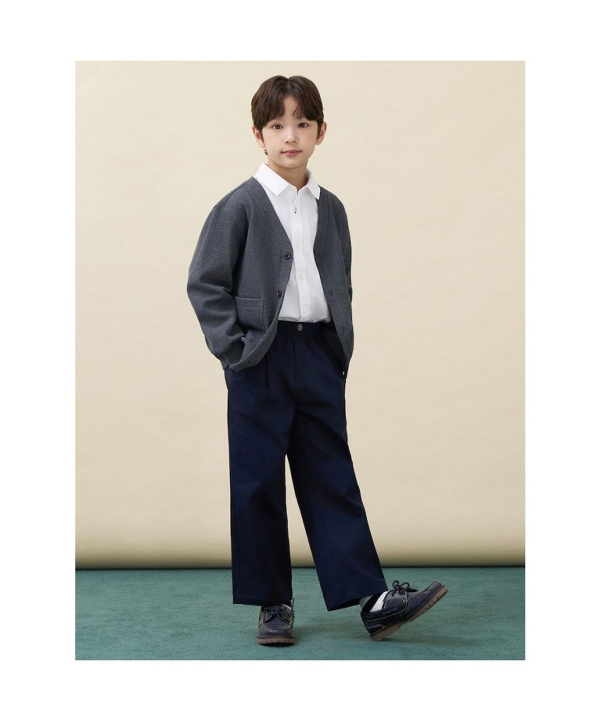 빈폴 키즈(BEANPOLE KIDS) [Essential] 원턱 치노 팬츠  네이비 (BI6821UE1R)
