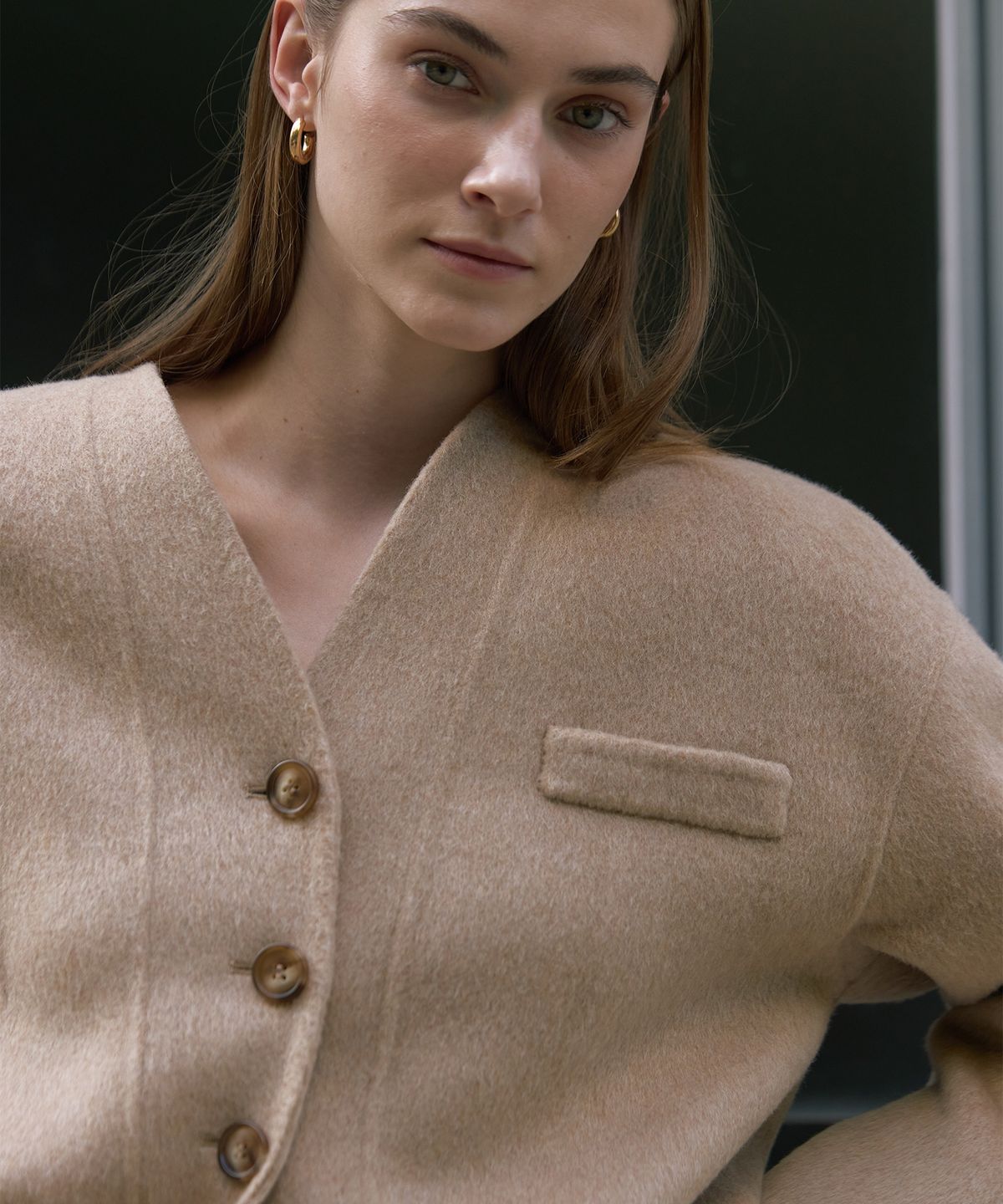 스르비(SELEVER) Wool Cropped Hand-made Jacket_4 Color