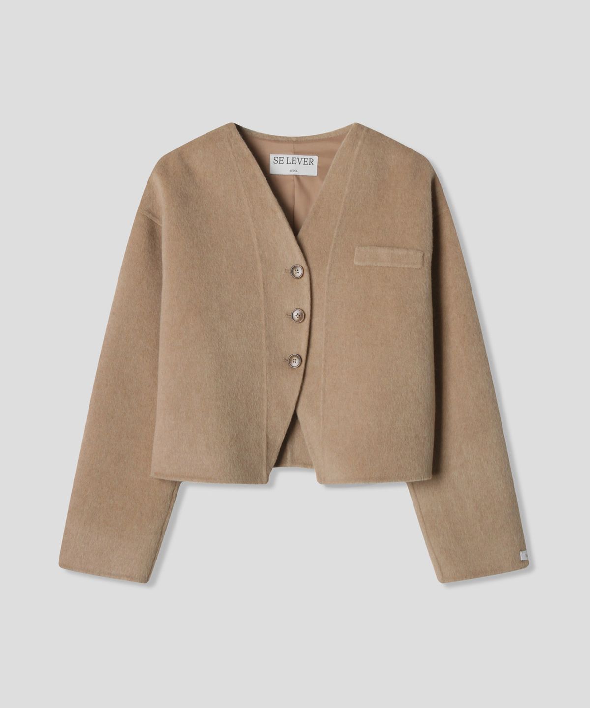 스르비(SELEVER) Wool Cropped Hand-made Jacket_4 Color