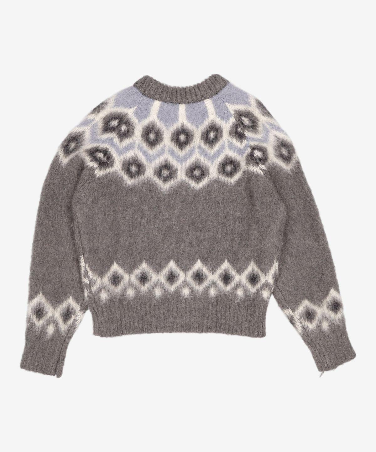 던스트(DUNST) UNISEX BABY ALPACA FAIR ISLE SWEATER MELANGE GREY_UDSW3D126G2 S