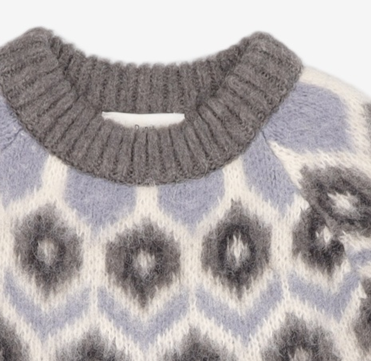 던스트(DUNST) UNISEX BABY ALPACA FAIR ISLE SWEATER MELANGE GREY_UDSW3D126G2 S