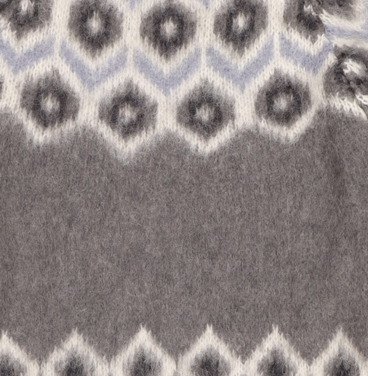 던스트(DUNST) UNISEX BABY ALPACA FAIR ISLE SWEATER MELANGE GREY_UDSW3D126G2 S